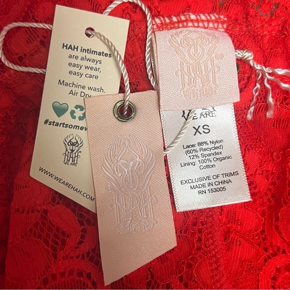 NWT Free People HAH Cut to the Chase Bodysuit XS Lace Lingerie Blood Orange Red - Picture 14 of 16